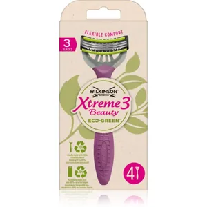 Xtreme3 Beauty eco Grön engångsrakhyvel för kvinnor 4 st