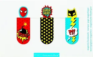 Bokmärke magnet - superhjältar