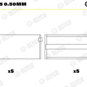 Vevlager GLYCO H1046/5 0.50mm