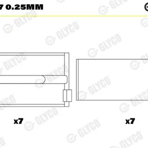 Vevlager GLYCO H1047/7 0.25mm