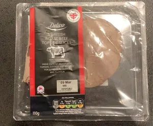 5 Roast Beef topside slices