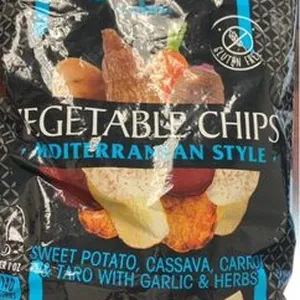 Vegetable Chips Mediterranean Style Sweet Potato, Cassava, Carrot & Taro With Garlic & Herbs