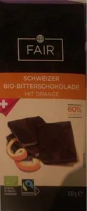 Schweizer Bio-Bitterschokolade mit Orange