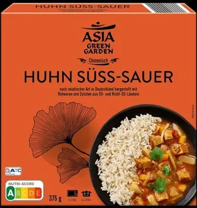ALDI ASIA GREEN GARDEN Huhn Fertiggericht Huhn Süss-Sauer 2.29€ 375g Schale 1kg 6.11€
