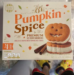 Pumpkin Spice Ice Cream Sandwich