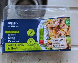 Cooked King Prawns with Garlic & Herb