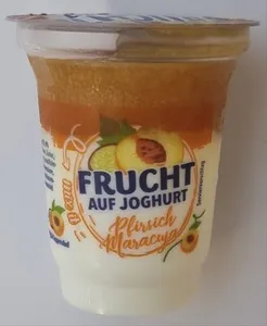 Frucht auf Joghurt Pfirsich Maracuya