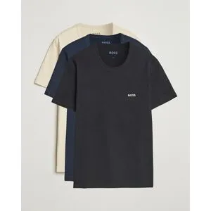 Boss BLACK 3-Pack Crew Neck T-Shirt Beige/Navy/Black