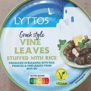 Greek style vine leaves stuffed with rice