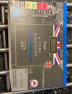 Specially selected pork sausagss