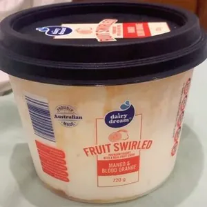 Fruit swirled mango yogurt