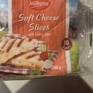 Soft Cheese Slices with Turkey Ham