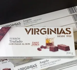 Turrón trufado con pasas al ron