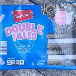 Double Filled Chocolate Sandwich Cookies with Vanilla Filling