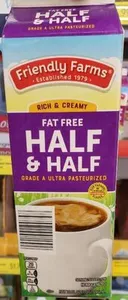 Friendly farms Fat Free Half and Half