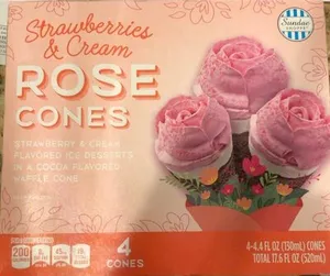 staeberries & cream rose cones