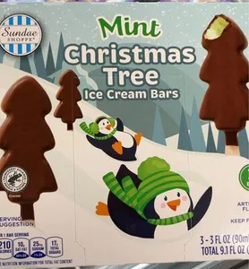 Mint christmas tree ice cream bars