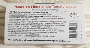 Filets de maquereau à la sauce tomate bio
