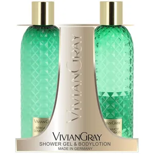 Ädelsten grönt set Vivian Gray: Bergamott och citrongräs Cleansing Shower Gel för alla hudtyper 300 ml + Bergamott och citrongräs Moisturizing Body Lo