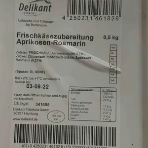 Frischkäsezubereitung Aprikosen-Rosmarin