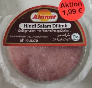 Hindi Salam Dilimli Geflügel Salami mit Pflanzenfett