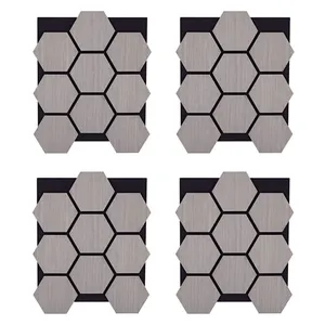 Homestyle4u Ljudpanel - Akustikpanel Hexagon - 62x76 Cm - 4 St - Grå