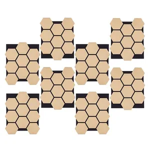 Homestyle4u Ljudpanel - Akustikpanel Hexagon - 62x76 Cm - 8 St - Natur