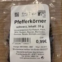 Pfefferkörner, schwarz, ganz
