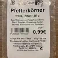 Pfefferkörner, weiß