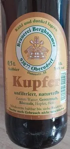 Brauerei Berghammer Kupfer Vollbier unfiltriert, naturtrüb