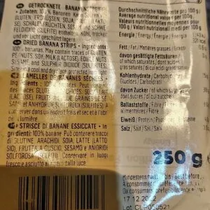 Getrocknete Bananenstreifen