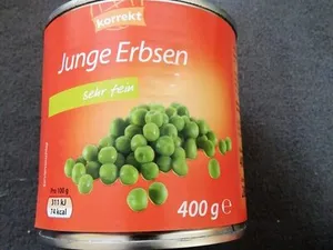 Junge Erbsen Konserve