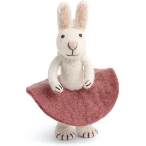 Gry & Sif Vit Kanin M. Kjol Rosa