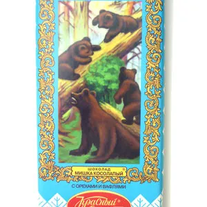 Шоколад Мишка косолапый с орехами и вафлями