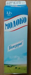 Молоко питьевое пастеризованное с массовой долей жира 3,2%