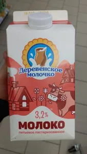 Молоко деревенское молочко 3,2% 1400г