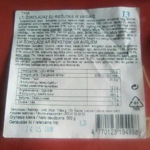 Chocolate With Nuts And Fruits,