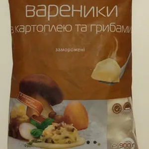 Вареники з картоплею та грибами заморожені