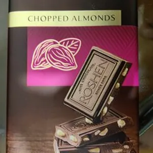 Dark chocolate with chopped almonds