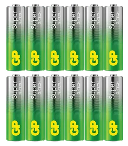 GP - Super Alkaline AA Batteries, 15A/LR6, 1.5V, 12-Pack