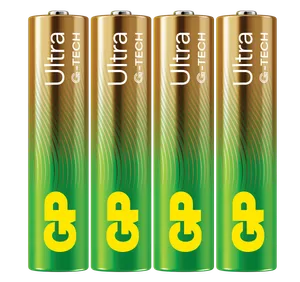 GP - Ultra Alkaline AAA Batteries, 24AU/LR03, 1.5V, 4-Pack