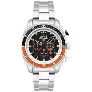 AVI-8 Hawker Hunter Atlas Dual Time Kronograf Raven Svart Urtavla Kvarts AV-4100-11 Herrklocka svart