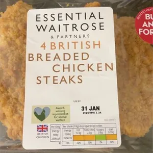 Breaded chicken steaks