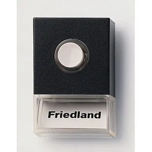 Honeywell Home Pushlite D723 Dörrtryckknapp Med Transparent Belyst Namnskylt Svart, Larm & Säkerhet