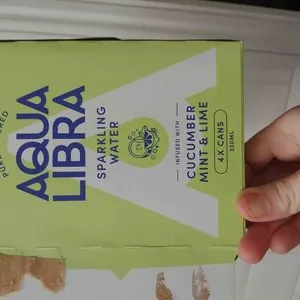 Sparkling water infused with cucumber, mint & lime