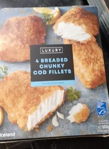 4 breaded chunky cod fillets