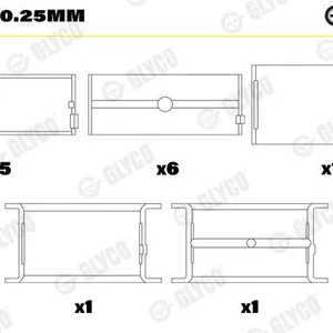 Vevlager GLYCO H818/7 0.25mm
