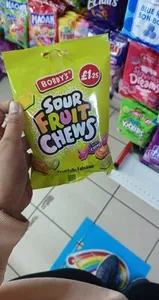 Sour fruit chews