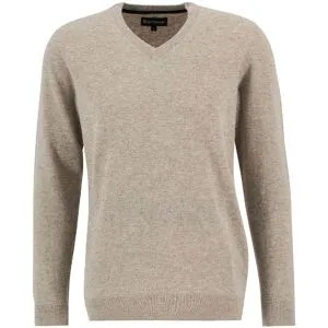 Barbour Essential V-neck Wool Jumper Herr, M, Washed Stone