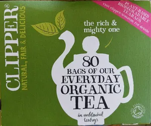 80 unbleached bags of organic everyday tea